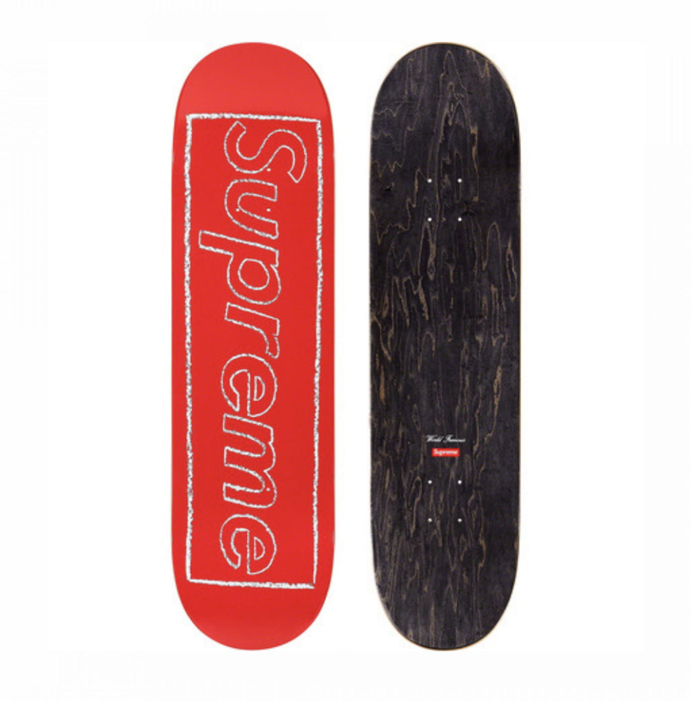 Kaws x Supreme - Chalk Logo Skateboard (Red) | Rocart Fine Art